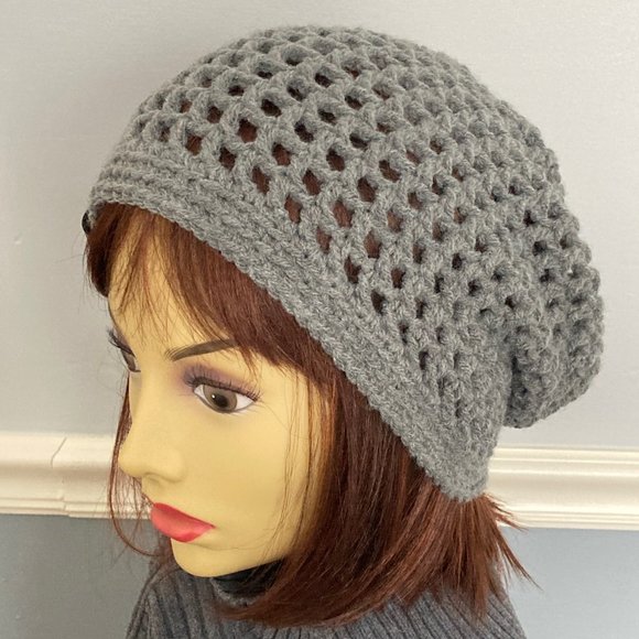 Gray Slouchy Beanie - Soft Warm  Beanie  Teen / Adult - INVENTORY REDUCTION SALE - Picture 1 of 9